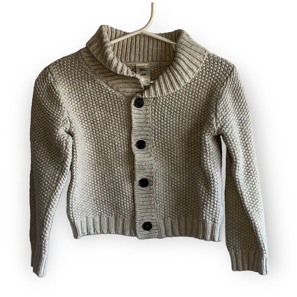 Kid's Baby B'Gosh Grey Knit Cardigan Sweater